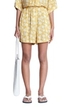 Rag & Bone Maye Floral-print Satin-jacquard Shorts In Ylw