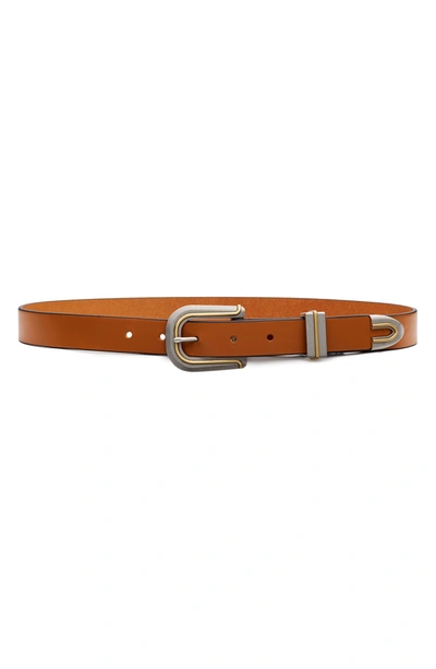 Rag & Bone Ventura Leather Belt In Caramel