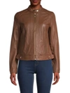 Cole Haan Quilted Italian Leather Jacket In Hickory