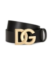 Dolce & Gabbana Crossed Dg Logo Leather Belt In Brown