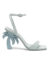 PALM ANGELS LEATHER PALM TREE SANDALS