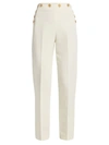 Khaite Rainer Microfille Wool Blend Pants In Cream