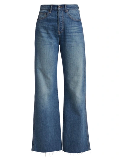 Veronica Beard Taylor High Waist Wide Leg Jeans In Keystone