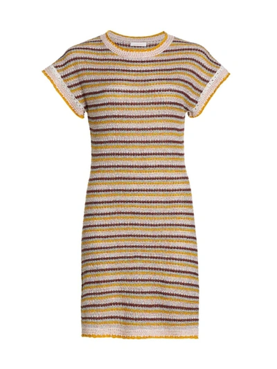 See By Chloé Striped Knit Minidress In Multi