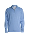 Peter Millar Crown Comfort Interlock Classic Fit Quarter Zip Mock Neck Sweater In Carnival Blue