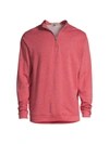 Peter Millar Crown Comfort Interlock Classic Fit Quarter Zip Mock Neck Sweater In Cape Red