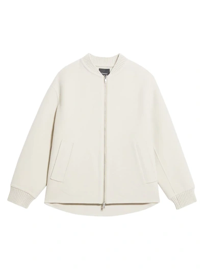 Theory Oversized Wool-cashmere Bomber Jacket In Wheat