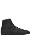 SAINT LAURENT HIGH-TOP LEATHER SNEAKERS