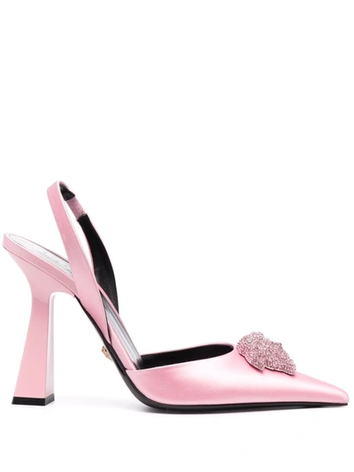 Versace La Medusa Slingback Pumps In Rosa