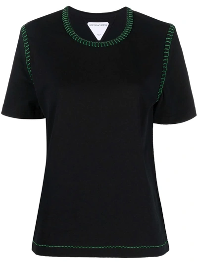 Bottega Veneta Overlock Stitch T-shirt In Black