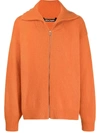 Palm Angels Orange 'location Unknown' Zipped Cardigan In Orange