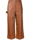 STAUD DOMINO CROPPED WIDE LEG TROUSERS