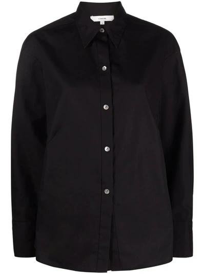 Vince Sculpted Long Sleeve Shirt In Schwarz