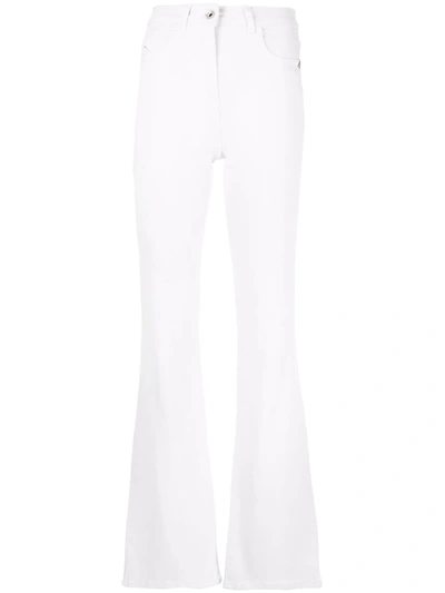 Patrizia Pepe Logo Patch Flared Jeans In White