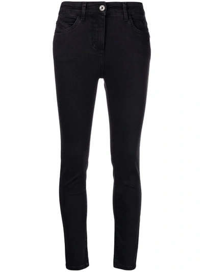 Patrizia Pepe Skinny Cropped Jeans In Black