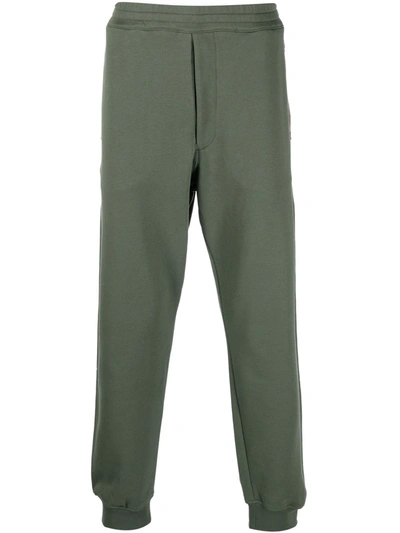 Alexander Mcqueen Slim-fit Cotton Track Pants In Grün