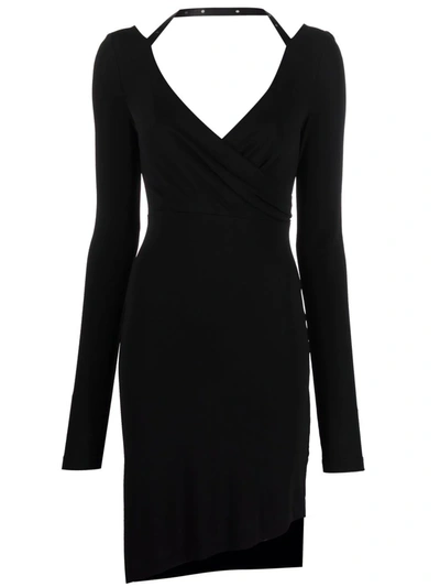 Off-white Halterneck-strap Asymmetric Dress In Schwarz