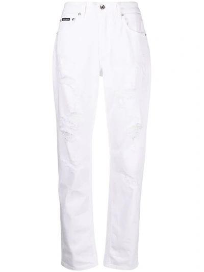 Dolce & Gabbana Dolce E Gabbana Womens White Cotton Jeans