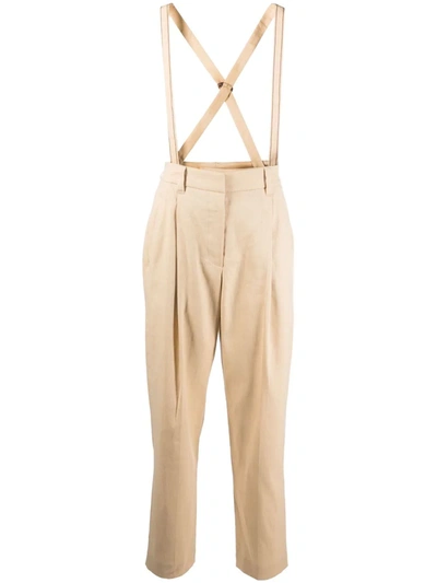 Brunello Cucinelli Pleated Straight-leg Trousers In Nude