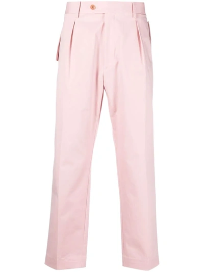 Etro Cropped Straight Leg Chinos In Rosa