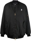 Raf Simons Black Smiley Edition Bomber Jacket In Schwarz