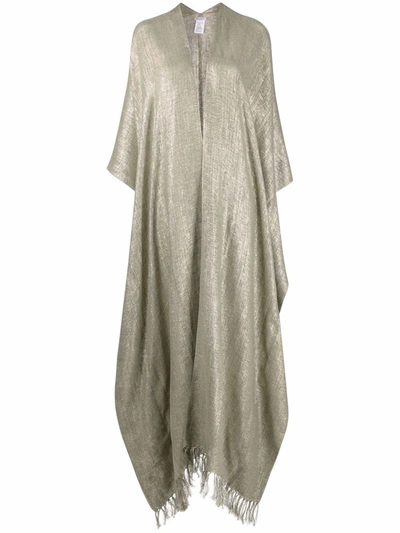 Brunello Cucinelli Metallic-finish Knitted Long Cape In Gold