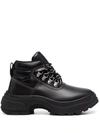 Maison Margiela Black Leather Lace-up Boots In Schwarz