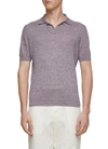 EQUIL BUTTONLESS PLACKET LINEN COTTON BLEND POLO SHIRT