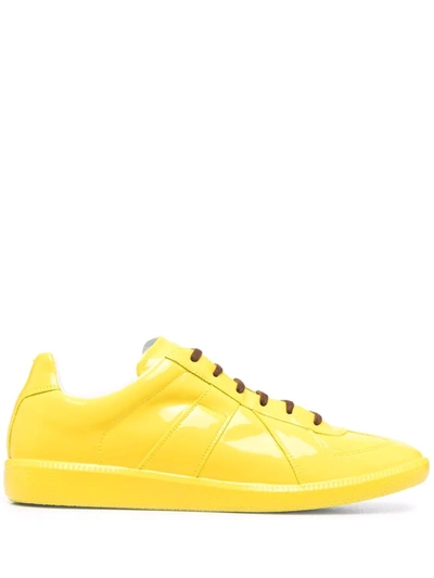 Maison Margiela Replica High-shine Sneakers In Yellow