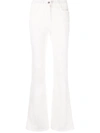Patrizia Pepe Logo Patch Flared Jeans In White