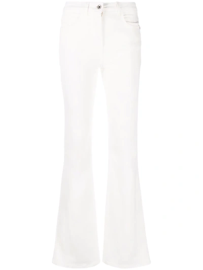 Patrizia Pepe Logo Patch Flared Jeans In White