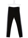Dsquared2 Teen Logo-tape Detailed Leggings In Black