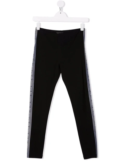 Dsquared2 Teen Logo-tape Detailed Leggings In Black