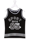 Dsquared2 Kids Black Sport Edtn.05 Tank Top In Black