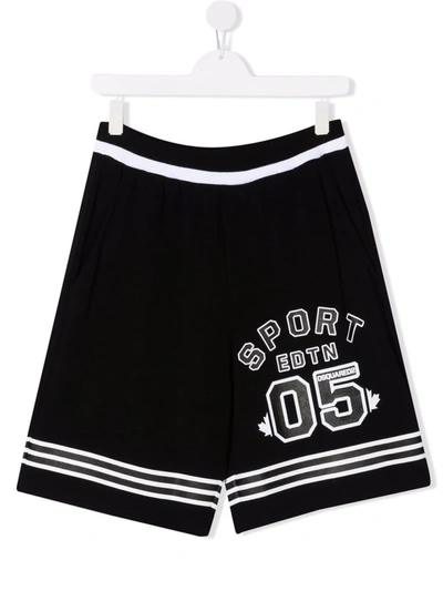 Dsquared2 Sport Edtn.05 Kids Shorts In Black Acetate