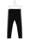 Dsquared2 Teen Logo-tape Detailed Leggings In Black