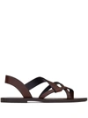 SAINT LAURENT MATT LEATHER SANDALS