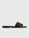 Aeyde 10mm Anna Leather Slide Flats In Black