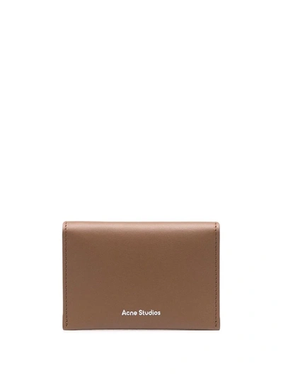 Acne Studios Leather Bifold Card Holder In Brown