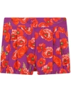 Dolce & Gabbana Pleated Posies Shorts In Purple