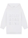 Dolce & Gabbana Openwork-logo Hoodie Dress In White