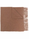 Acne Studios Canada Nr New Fringed Scarf In Brown