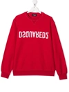 Dsquared2 Logo-print Crew-neck Sweatshirt In Red