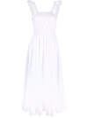Chloé + Net Sustain Ruched Pleated Cotton-poplin Maxi Dress In White
