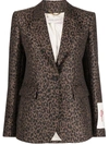 Golden Goose Leopard Print Blazer In Brown
