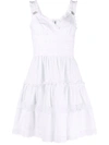 Dolce & Gabbana White Poplin Dress With Dg Crystal Details In White