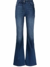 Patrizia Pepe High-waisted Bootcut Jeans In Blue