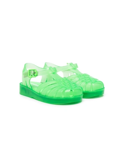 Mini Melissa Kids' Side-buckle Closed-toe Sandals In Green