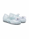 Mini Melissa Elsa-print Glittered Ballerina Shoes In Blue
