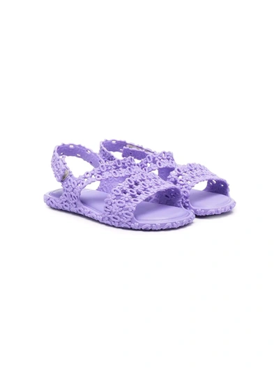 Mini Melissa Kids' Open-toe Touch-strap Sandals In Purple